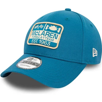 Casquette courbée bleue ajustable 9FORTY Graphic Patch McLaren Racing Formula 1 New Era