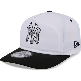 Καπέλο καμπύλης λευκό και μαύρο snapback GOLFER Chrome Logo των New York Yankees MLB της New Era