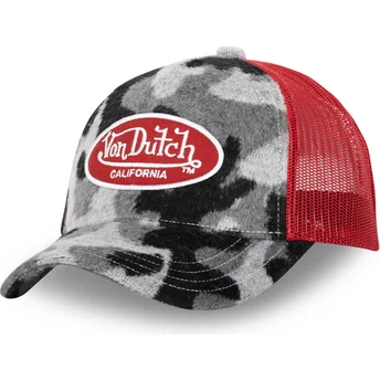 Casquette trucker camouflage noire et rouge CAM03 Von Dutch