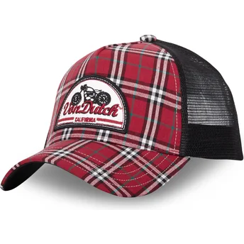 Von Dutch röd och svart truckerkeps CAR04