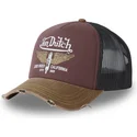 casquette-trucker-grenat-noire-et-marron-crew18-von-dutch