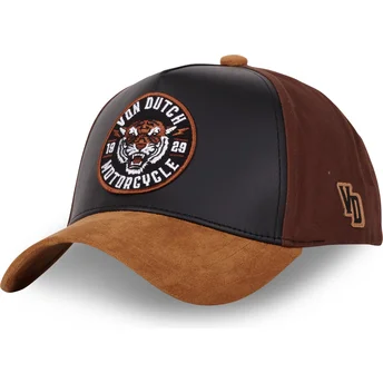 Καπέλο καμπύλο μαύρο και καφέ snapback VINT03 της Von Dutch