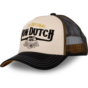 Czapka trucker beżowa i czarna THE od Von Dutch