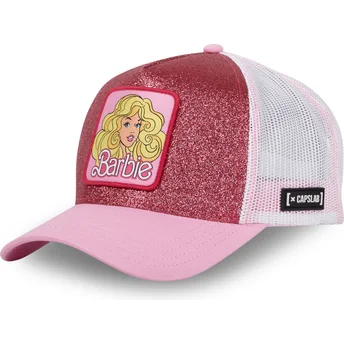 Casquette trucker rose et blanche BA18 Barbie Capslab