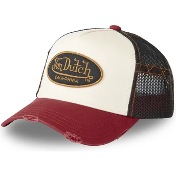 Casquette trucker beige, noire et rouge GRRE Von Dutch