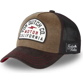 Casquette trucker marron et noire LEA03 Von Dutch