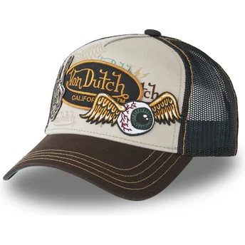 Von Dutch braune Trucker-Kappe PATCHES03