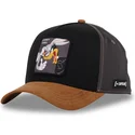 capslab-curved-brim-bugs-bunny-and-daffy-duck-loo10-bad-looney-tunes-black-and-brown-snapback-cap