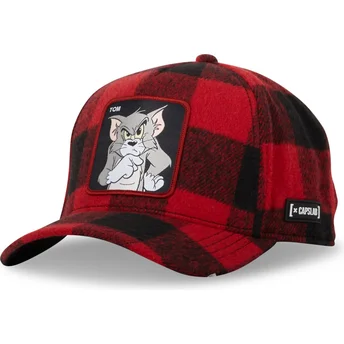 Capslab Curved Brim Tom TAJ5 TJ6 Looney Tunes Red and Black Snapback Cap