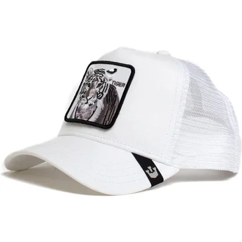 Weiße Trucker-Kappe Silver Tiger mit Tiger-Motiv von Goorin Bros.