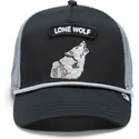 czapka-trucker-czarna-i-szara-wilk-gb2-lone-wolf-the-rocker-the-farm-od-goorin-bros