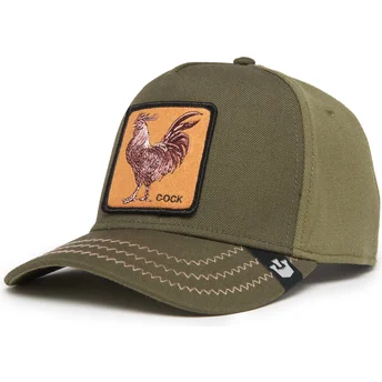 Grüne Snapback-Kappe mit gebogenem Schirm Gallo Cock Field 100 All Season Wool The Farm von Goorin Bros.
