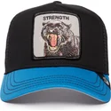 casquette-trucker-noire-et-bleue-panthere-strength-panther-fan-the-farm-goorin-bros