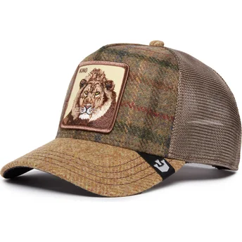 Casquette trucker marron King Moon Lion UK Plaid The Farm...