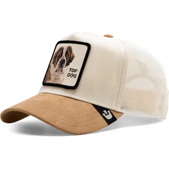 Gorra trucker beige perro san bernardo Top Dog The Suede St Bernard The Farm de Goorin Bros.