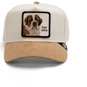 casquette-trucker-beige-chien-saint-bernard-top-dog-the-suede-st-bernard-the-farm-goorin-bros