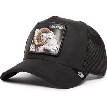 Casquette trucker noire mouton Legend The Suede Ram...