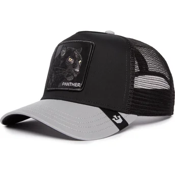 Schwarze und graue Trucker-Kappe Panther The Black Panther Big Cats The Farm von Goorin Bros.