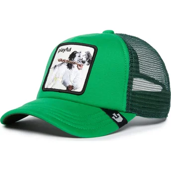 Casquette trucker verte pour enfant chien Playful...