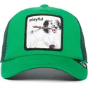 grune-trucker-kappe-fur-jungen-hund-playful-playtime-the-farm-von-goorin-bros