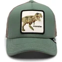 casquette-trucker-verte-pour-enfant-dinosaure-t-rex-monster-little-tyrant-extinct-the-farm-goorin-bros