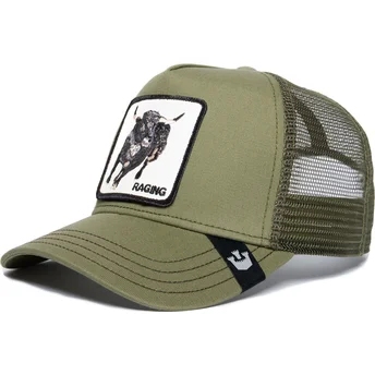 Casquette trucker verte bull Raging Road Rage Truckin The Farm Goorin Bros.