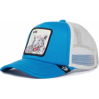 Gorra trucker azul y blanca para niño tigre Wild Stripes The Farm de Goorin Bros.