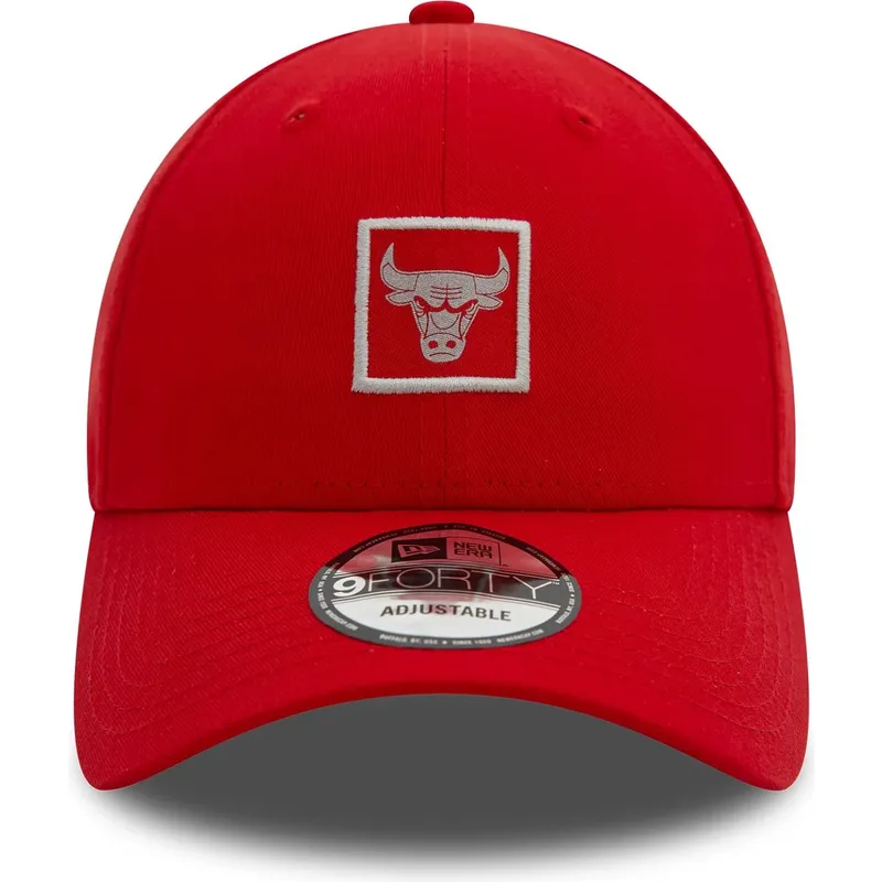 new-era-curved-brim-9forty-metallic-patch-chicago-bulls-nba-red-adjustable-cap