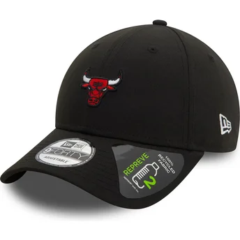 Ρυθμιζόμενο καπέλο με κυρτό γείσο 9FORTY REPREVE Mini Logo των Chicago Bulls NBA της New Era σε μαύρο χρώμα.