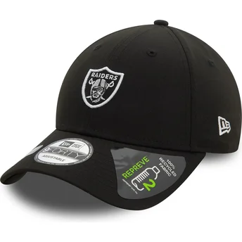 New Era Curved Brim 9FORTY REPREVE Mini Logo Las Vegas Raiders NFL Black Adjustable Cap