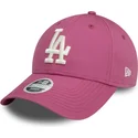 casquette-courbee-rose-ajustable-pour-femme-9forty-league-essential-los-angeles-dodgers-mlb-new-era