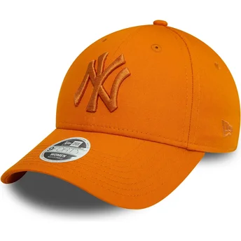 New Era Curved Brim Women Orange Logo 9FORTY League...