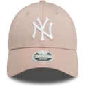 gebogene-rosa-verstellbare-damenkappe-9forty-glitter-der-new-york-yankees-mlb-von-new-era