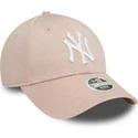 gebogene-rosa-verstellbare-damenkappe-9forty-glitter-der-new-york-yankees-mlb-von-new-era