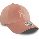 new-era-curved-brim-women-9forty-velour-diamante-new-york-yankees-mlb-pink-adjustable-cap