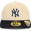 casquette-courbee-beige-et-bleue-marine-ajustee-59fifty-low-profile-cord-new-york-yankees-mlb-new-era