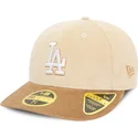 casquette-courbee-beige-et-marron-ajustee-59fifty-low-profile-cord-los-angeles-dodgers-mlb-new-era