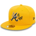 casquette-plate-jaune-ajustee-59fifty-icon-atlanta-braves-mlb-new-era