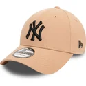 casquette-courbee-beige-ajustee-avec-logo-noir-39thirty-league-essential-new-york-yankees-mlb-new-era