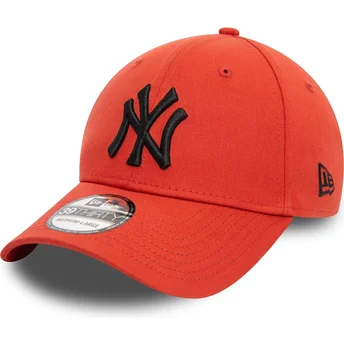 Casquette courbée orange ajustée avec logo noir 39THIRTY League Essential New York Yankees MLB New Era