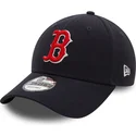 casquette-courbee-bleue-marine-ajustable-9forty-side-patch-boston-red-sox-mlb-new-era