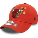 gorra-curva-naranja-ajustable-9forty-flower-icon-de-chicago-bulls-nba-de-new-era