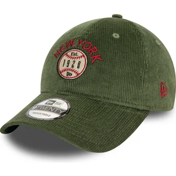 Casquette courbée verte ajustable 9TWENTY Cord New York États et Pays New Era