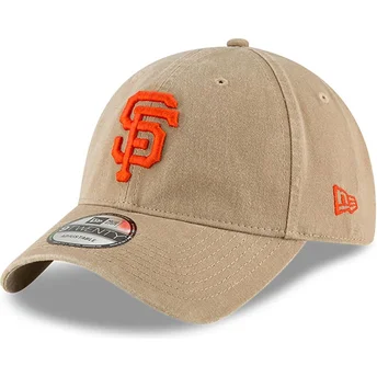 Gorra curva beige ajustable 9TWENTY Core Classic de San Francisco Giants MLB de New Era