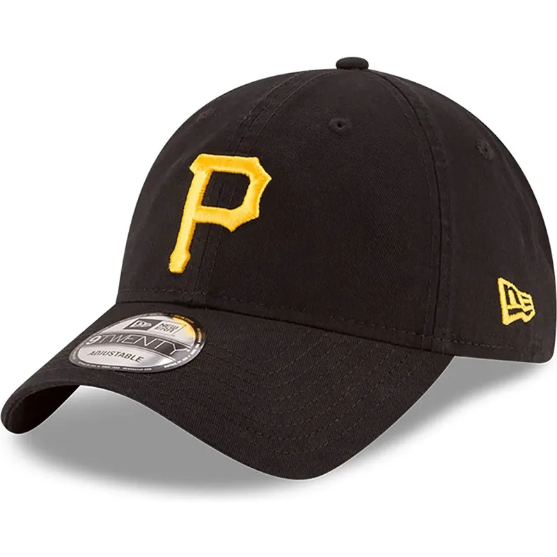 schwarze-verstellbare-gebogene-kappe-9twenty-core-classic-der-pittsburgh-pirates-mlb-von-new-era