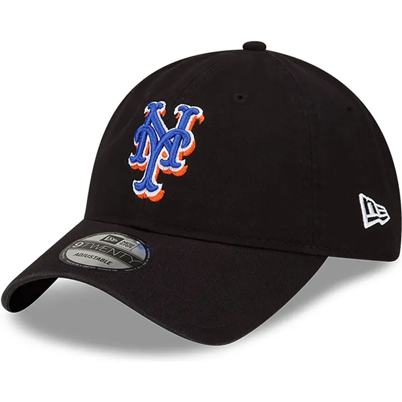 schwarze-verstellbare-gebogene-kappe-9twenty-core-classic-der-new-york-mets-mlb-von-new-era