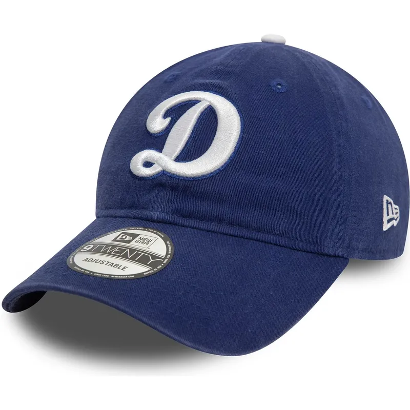 verstellbare-blaue-kappe-mit-gebogenem-schirm-9twenty-core-classic-der-los-angeles-dodgers-mlb-von-new-era