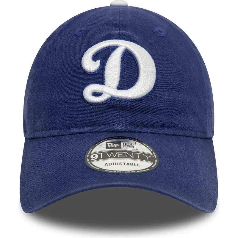 verstellbare-blaue-kappe-mit-gebogenem-schirm-9twenty-core-classic-der-los-angeles-dodgers-mlb-von-new-era