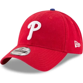 Gorra curva roja ajustable 9TWENTY Core Classic de Philadelphia Phillies MLB de New Era