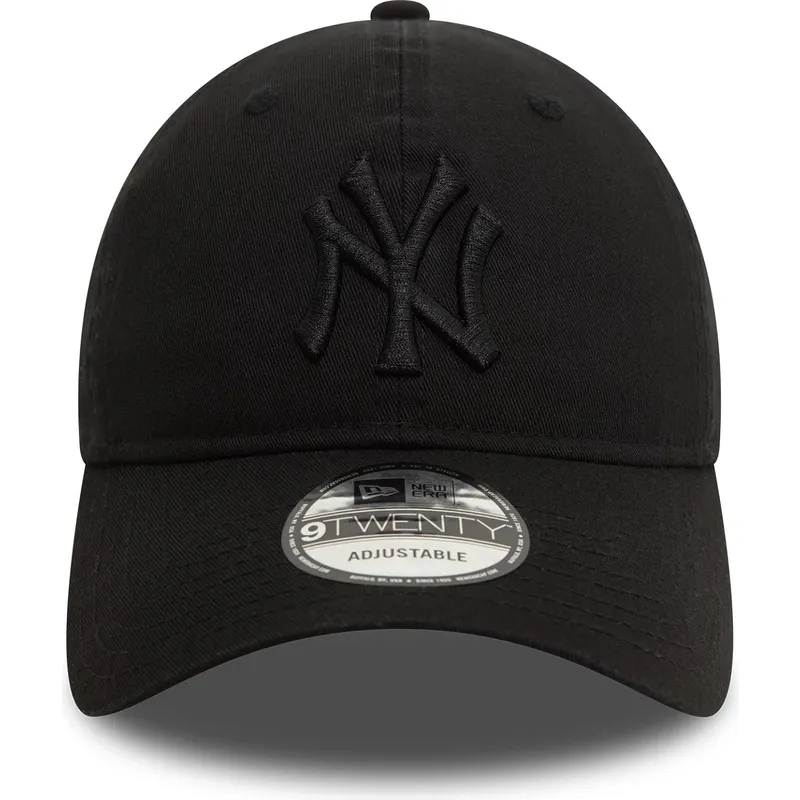 czarna-regulowana-czapka-z-zakrzywionym-daszkiem-z-czarnym-logo-9twenty-washed-new-york-yankees-mlb-new-era